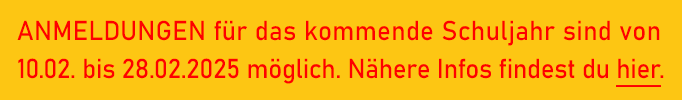 Hinweis auf die Anmeldung an der Akademie der Wirtschaft für das Schuljahr 2025/26